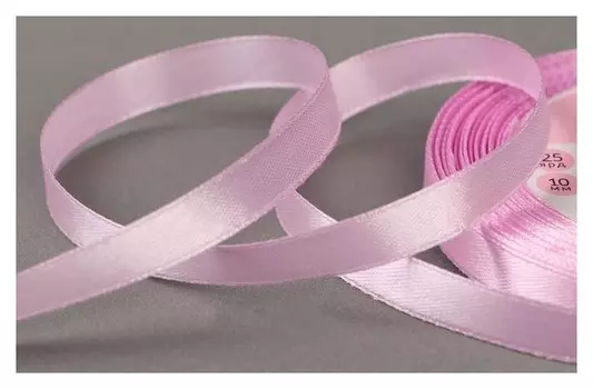 Лента атласная, 10 мм × 23 ± 1 м, цвет сиреневый №76