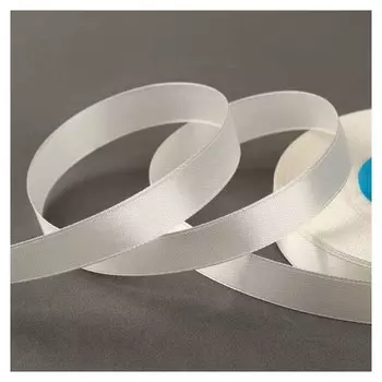 Лента атласная, 12 мм × 33 ± 2 м, цвет молочный №042