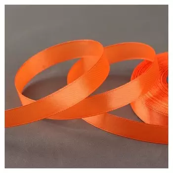 Лента атласная, 12 мм × 33 ± 2 м, цвет оранжевый №023