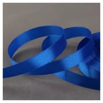Лента атласная, 12 мм × 33 ± 2 м, цвет синий №040