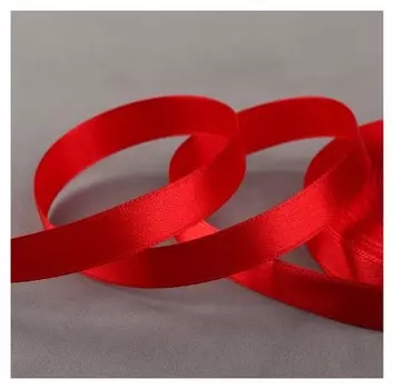 Лента атласная, 12 мм × 33 ± 2 м, цвет тёмно-красный №112