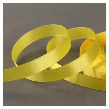 Лента атласная, 12 мм × 33 ± 2 м, цвет жёлтый №015