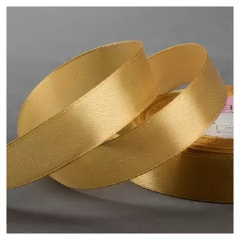 Лента атласная, 20 мм × 23 ± 1 м, цвет горчичный №104