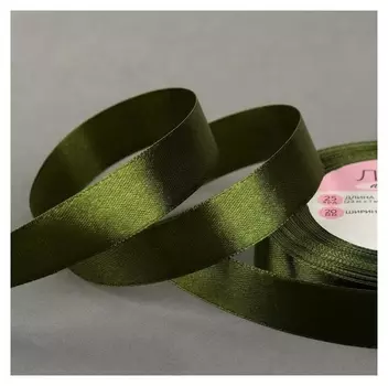 Лента атласная, 20 мм × 23 ± 1 м, цвет травяной №55