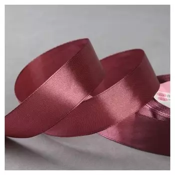 Лента атласная, 25 мм × 23 ± 1 м, цвет сливовый №84
