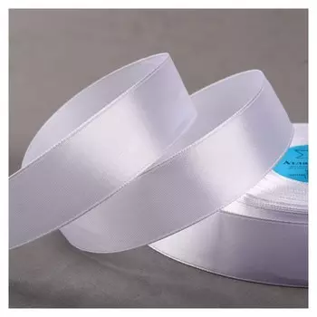Лента атласная, 25 мм × 33 ± 2 м, цвет белый №001