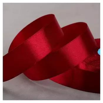 Лента атласная, 25 мм × 33 ± 2 м, цвет бордовый №048