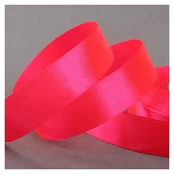Лента атласная, 25 мм × 33 ± 2 м, цвет ярко-розовый №014
