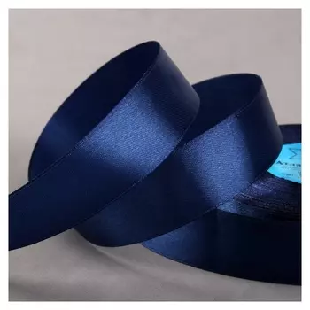 Лента атласная, 25 мм × 33 ± 2 м, цвет тёмно-синий №038