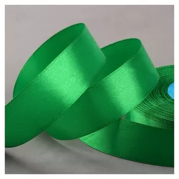 Лента атласная, 25 мм × 33 ± 2 м, цвет зелёный №019
