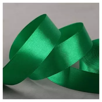 Лента атласная, 25 мм × 33 ± 2 м, цвет зелёный №035