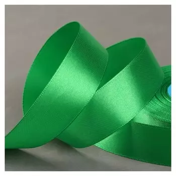 Лента атласная, 25 мм × 33 ± 2 м, цвет зелёный №134