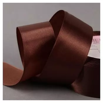 Лента атласная, 40 мм × 23 ± 1 м, цвет шоколадный №31