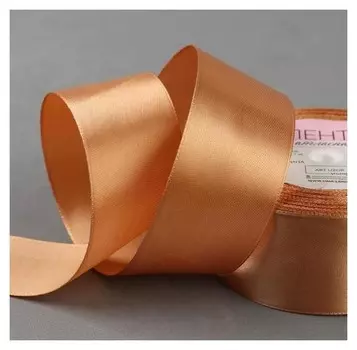 Лента атласная, 40 мм × 23 ± 1 м, цвет светло-коричневый №174
