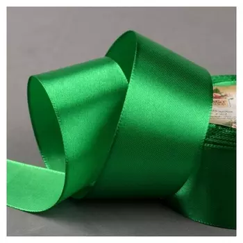 Лента атласная, 40 мм × 23 ± 1 м, цвет зелёный №19