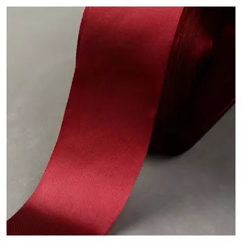 Лента атласная, 50 мм × 100 ± 5 м, цвет бордовый