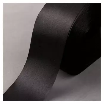 Лента атласная, 50 мм × 100 ± 5 м, цвет чёрный