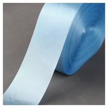 Лента атласная, 50 мм × 100 ± 5 м, цвет голубой