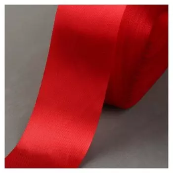 Лента атласная, 50 мм × 100 ± 5 м, цвет красный