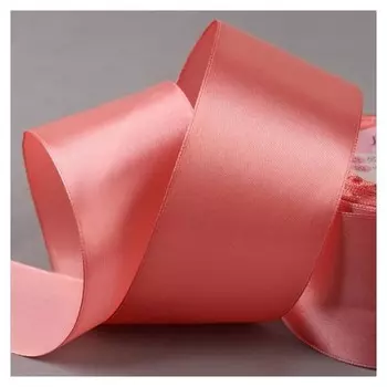 Лента атласная, 50 мм × 23 ± 1 м, цвет коралловый №102