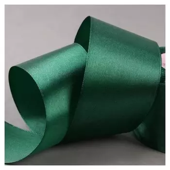 Лента атласная, 50 мм × 23 ± 1 м, цвет тёмно-зелёный №49