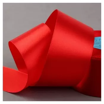 Лента атласная, 50 мм × 33 ± 2 м, цвет красный №026