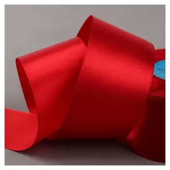 Лента атласная, 50 мм × 33 ± 2 м, цвет красный №065