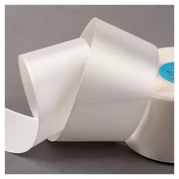 Лента атласная, 50 мм × 33 ± 2 м, цвет молочный №042