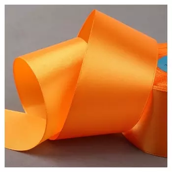 Лента атласная, 50 мм × 33 ± 2 м, цвет оранжевый №021