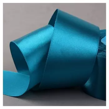 Лента атласная, 50 мм × 33 ± 2 м, цвет ярко-голубой №074
