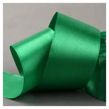 Лента атласная, 50 мм × 33 ± 2 м, цвет зелёный №035