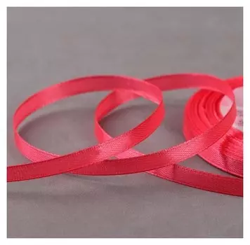 Лента атласная, 6 мм × 23 ± 1 м, цвет коралловый №65