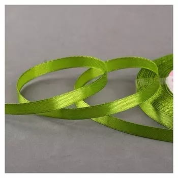 Лента атласная, 6 мм × 23 ± 1 м, цвет зелёный №143