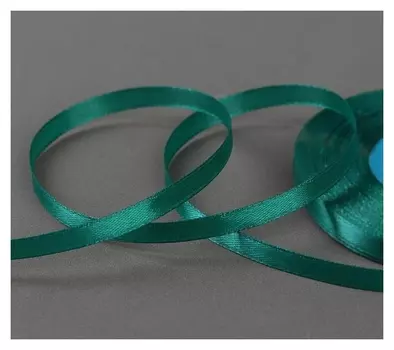 Лента атласная, 6 мм × 33 ± 2 м, цвет изумрудный №016