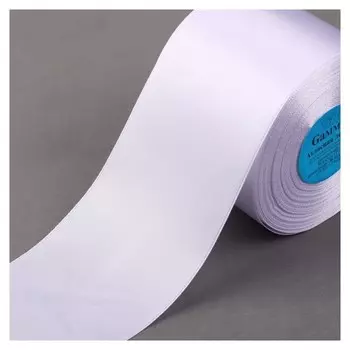 Лента атласная, 75 мм × 33 ± 2 м, цвет белый №001