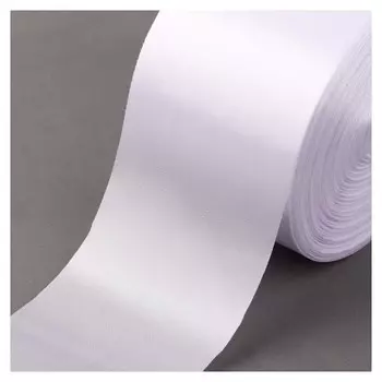 Лента атласная, 80 мм × 100 ± 5 м, цвет белый