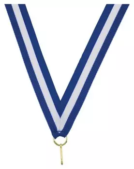 Лента для медалей 24 мм цвет синий + белый Ln11