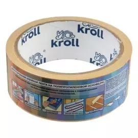 Лента двусторонняя Kroll, клейкая, РР, 38 мм х 10 м