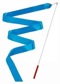 Лента гимнастическая 2 м с палочкой, цвет голубой