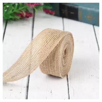Лента из джута, 25 мм, 4,5 ± 1 м, цвет бежевый