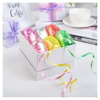 Лента упаковочная с золотой полосой, 0,5 см х 10 м (Набор 6 шт.)