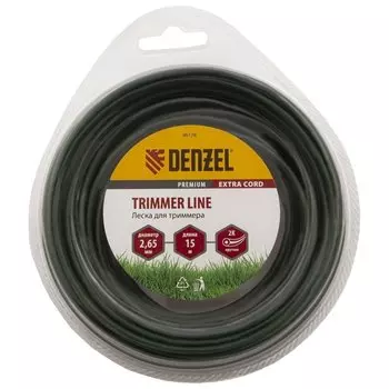 Леска для триммера, двухкомпонентная круглая 2.65 мм, 15 м Extra Cord
