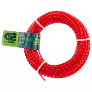 Леска для триммера овальная витая, 2.4 мм х 15 м