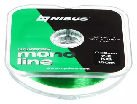 Леска Nisus Monoline Green 0,28мм/100м