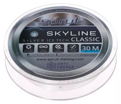 Леска зимняя Sprut Skyline Classic Fluorocarbon Composition Icetech 0,145 мм, 4,05 кг, цвет серебристый