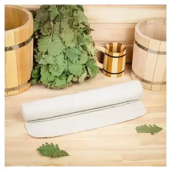 Лежак для бани "Классический", войлок, белый, 150х50см