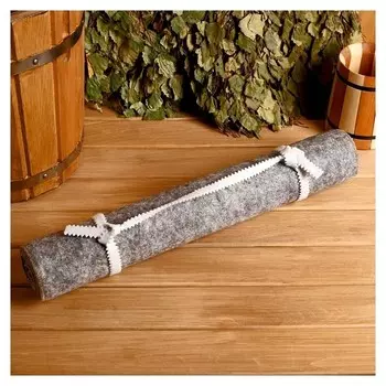 Лежак для бани "Классический", войлок, серый, 150х50см