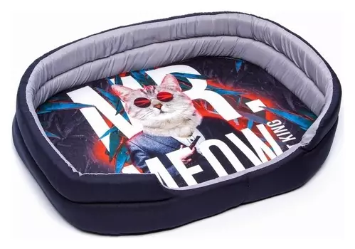 Лежанка овальная Cat King 43х32х9.5 см