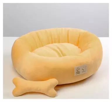 Лежанка с косточкой, 45х35х11 см, персиковая