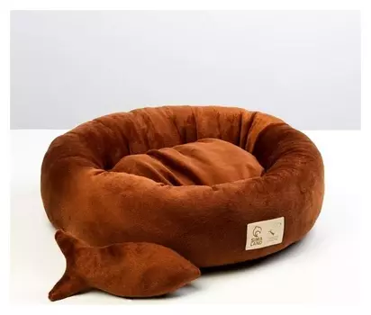 Лежанка с рыбкой, 45х35х11 см, коричневая